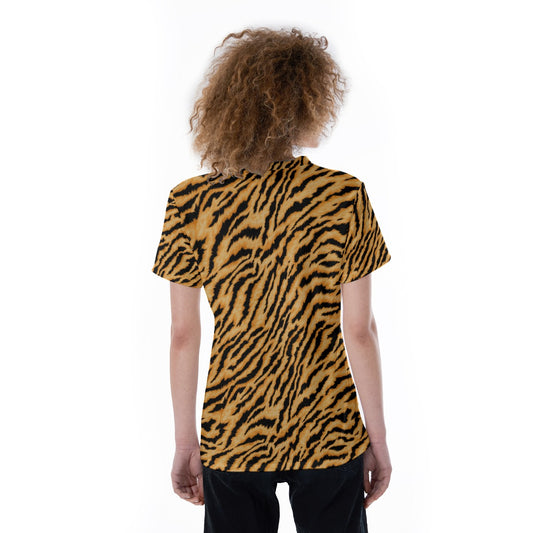 Animal Print - Tiger - Women's Short Sleeve V-Neck T-Shirt