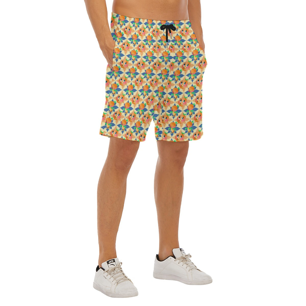 Retro Citrus Play - Men’s Pocket Beach Shorts