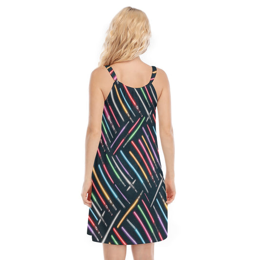 Vibrant Galaxy Sabers - Women’s Adjustable Sundress