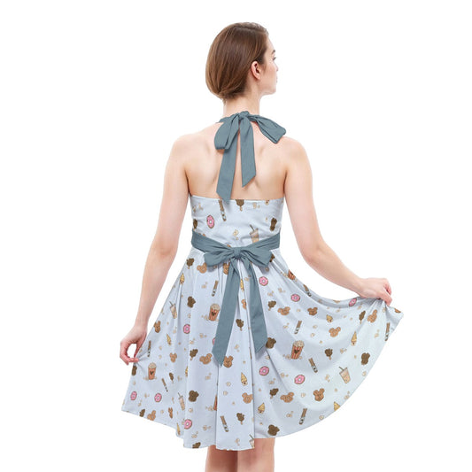 Minimal Snackcore - Women's Halter Vintage Pocket Dress