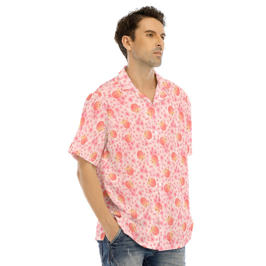 Summer Fruits - Peaches - Men's Hawaiian Button Up Shirt