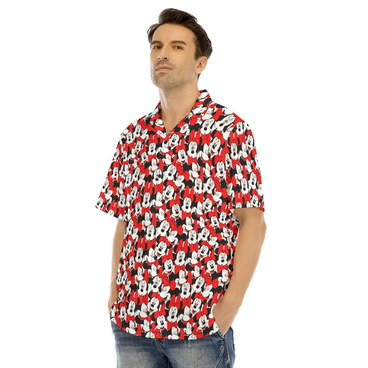 Many Faces of Polka Dot Mouse - Men's Hawaiian Button Up Shirt