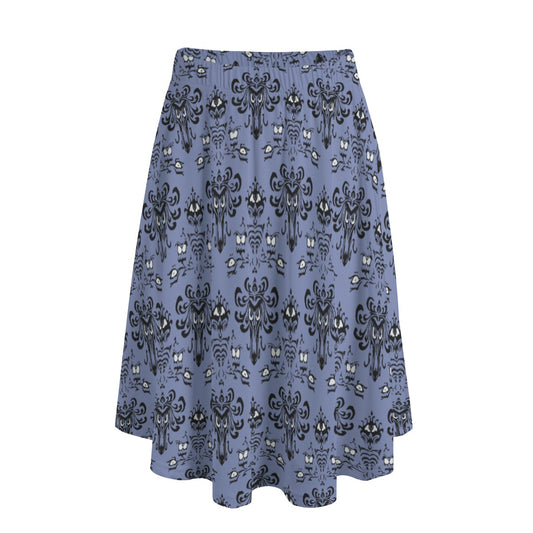 Spooky Mansion Wallpaper- Women’s Pocket Midi Skirt