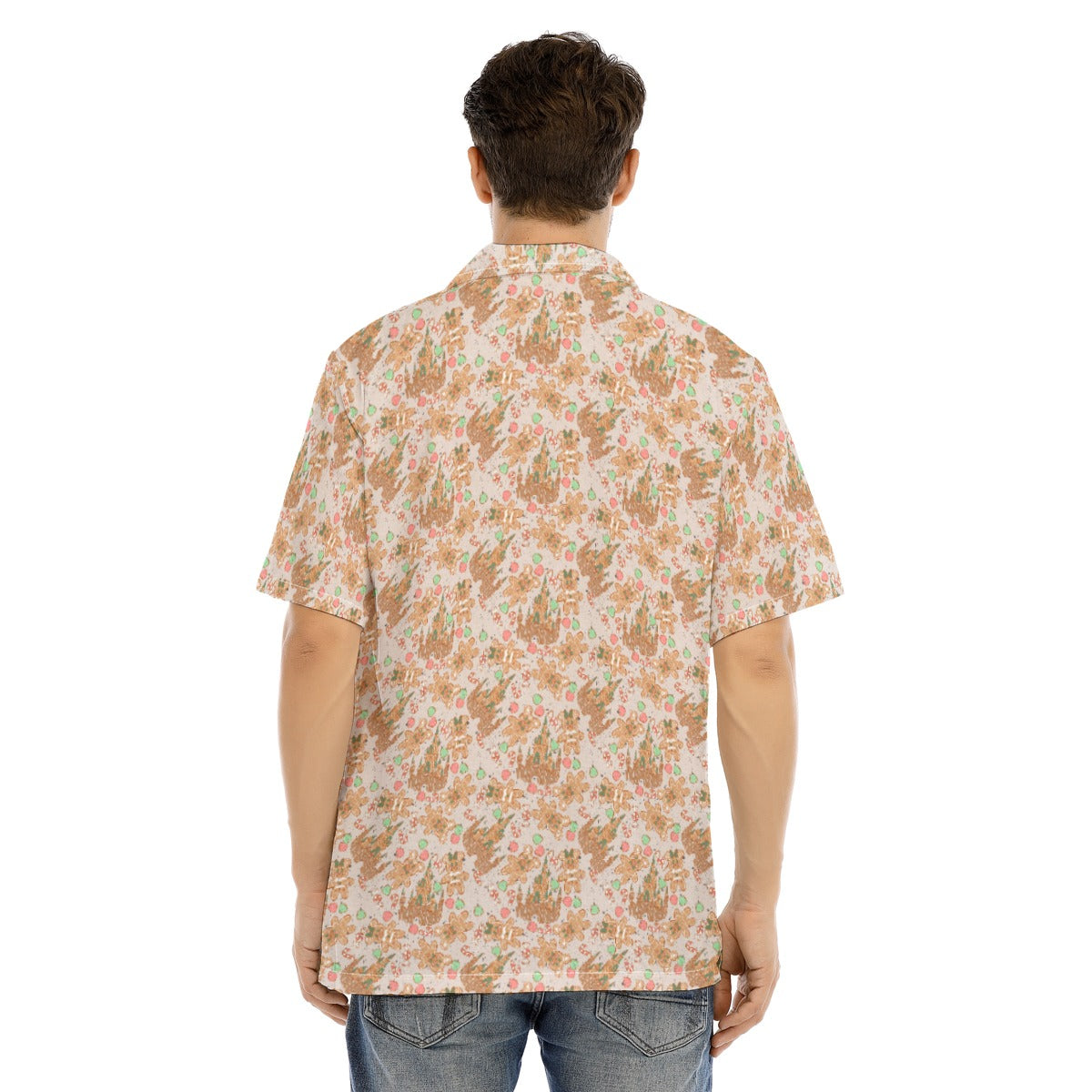 Festive Gingerbread Treats - Men's Hawaiian Button Up Shirt