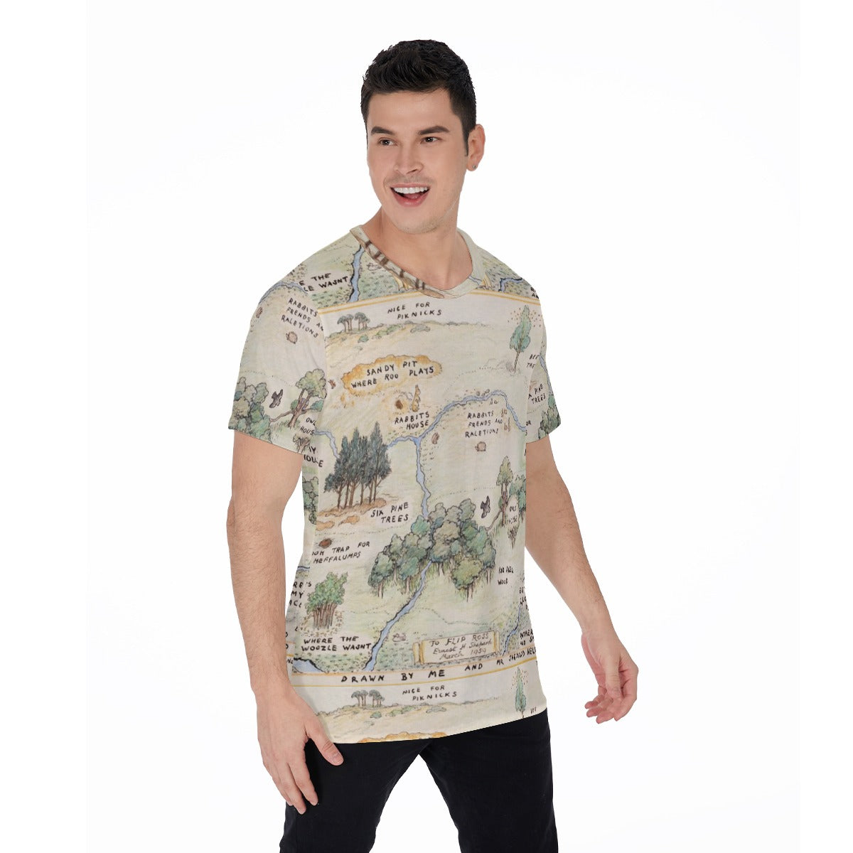 Hundred Acre Map - Men's Short Sleeve T-Shirt