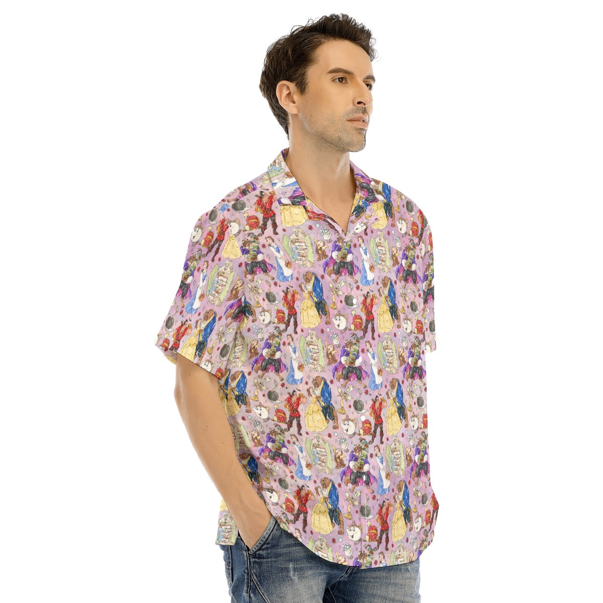 Enchanted Tale Sketch - Men's Hawaiian Button Up Shirt