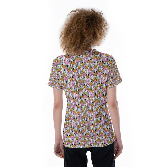 Many Faces of Sassy Duck - Women's Short Sleeve V-Neck T-Shirt