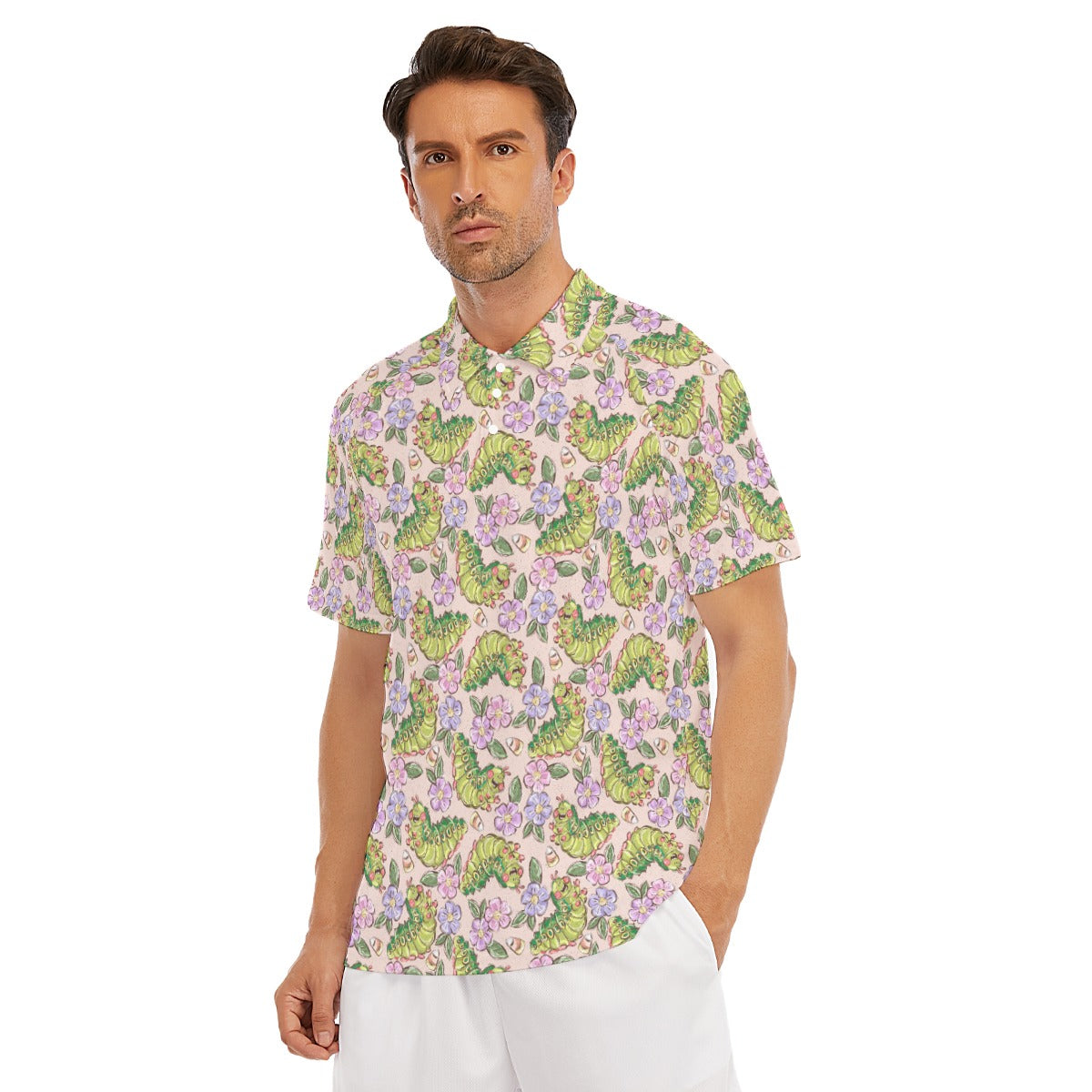 Cheerful Caterpillar Garden - Men's Polo Shirt