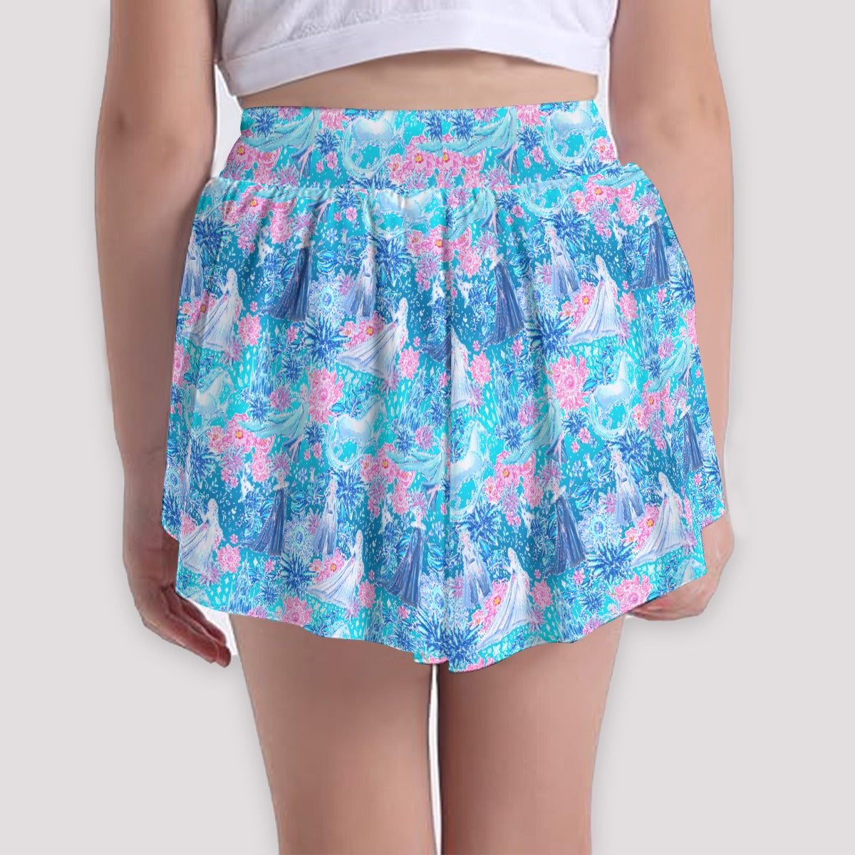 Ice Queen Frosted Florals - Girls’ Flowy Pocket Shorts