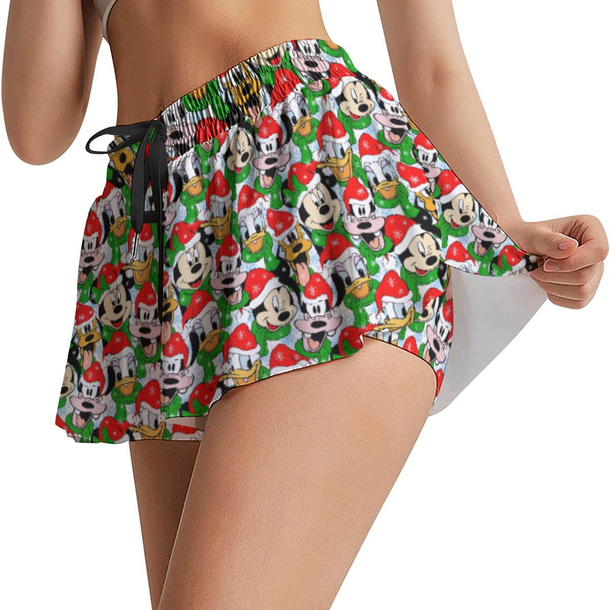 Mouse Friends in Santa HatsHats - Women's Flowy Pocket Shorts