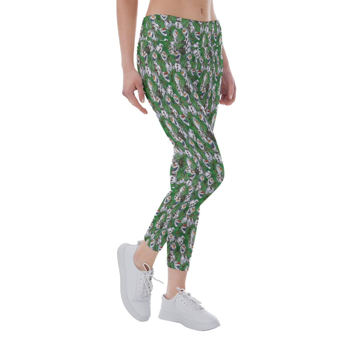 Sketched Snowman Christmas - Women's Yoga Leggings
