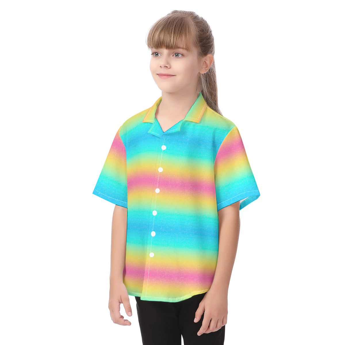 Rainbow Ombre - Kid's Hawaiian Button Up Shirt