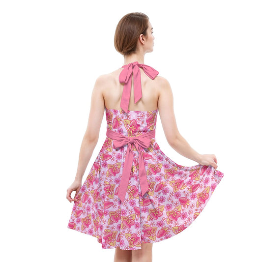 Summer Fruits - Strawberry - Women's Halter Vintage Pocket Dress