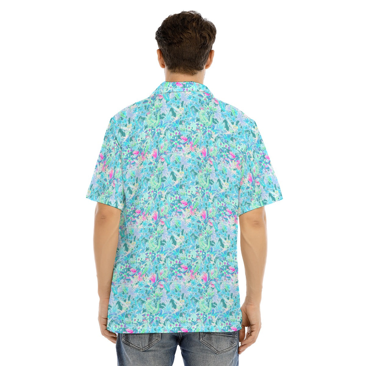 Bright Floral Flight - Neverland Adventure - Men's Hawaiian Button Up Shirt