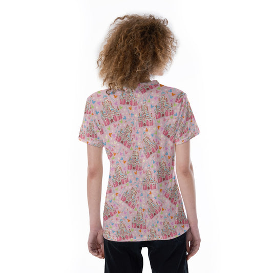 25th Birthday Cake Castle - Women's Short Sleeve V-Neck T-Shirt