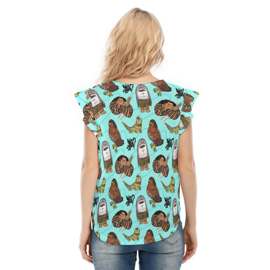 Shapeshifting Island Hero - Women’s Flutter Sleeve Top