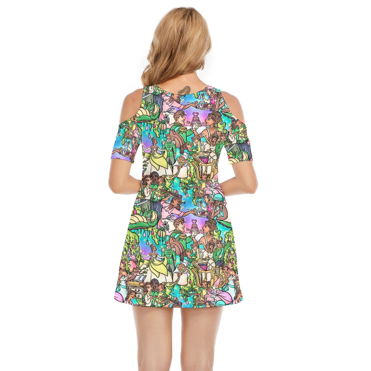 Bayou Princess Storybook Scenes - Women's Cold Shoulder Cotton Dress