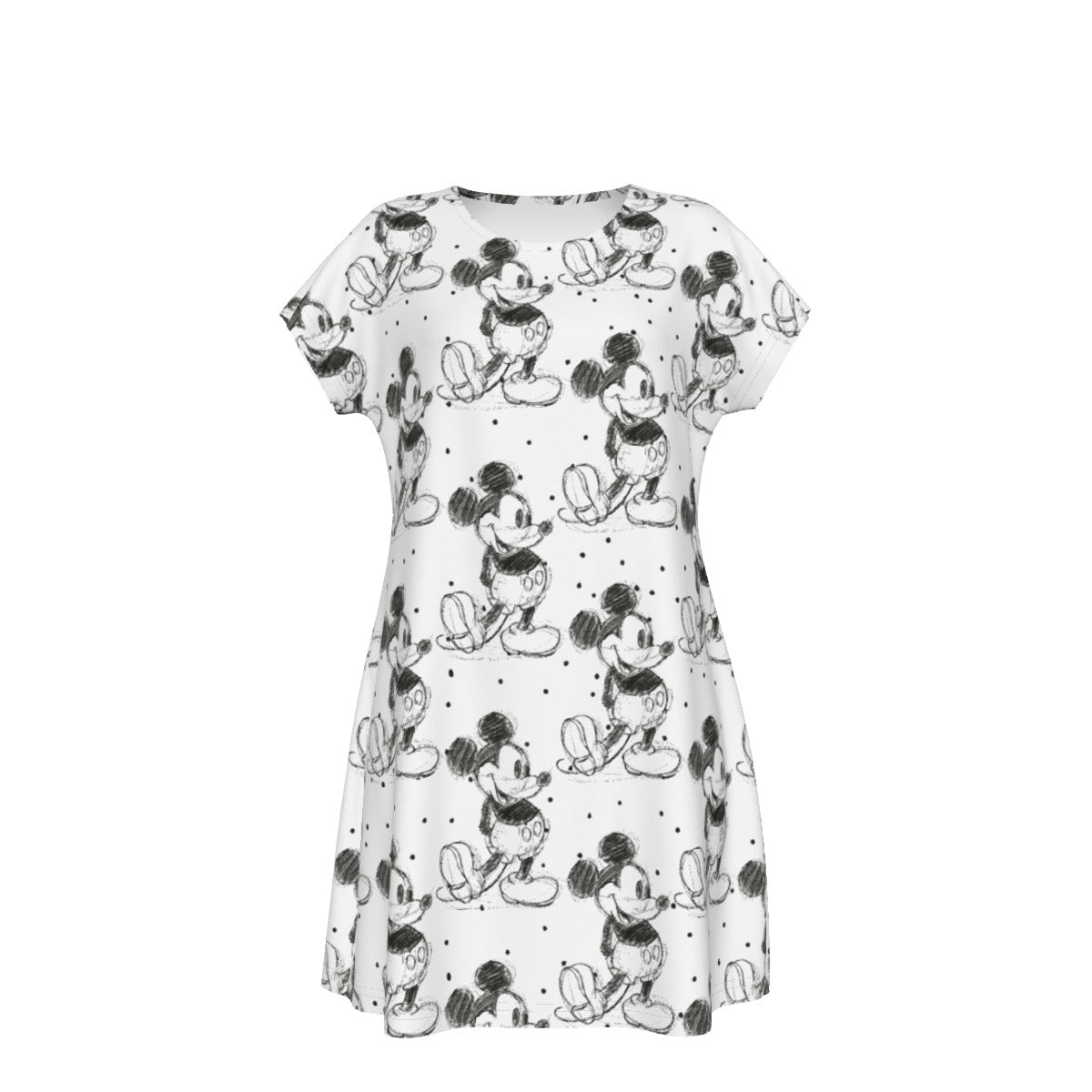 Sketch of Classic Mouse - Women's T-Shirt Dress