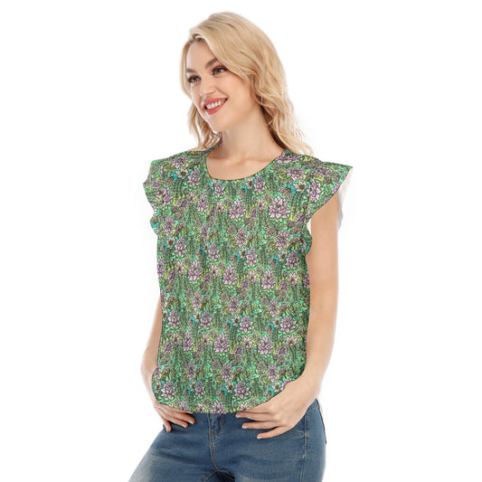 Fairytale Florals – Bayou Blooms - Women’s Flutter Sleeve Top