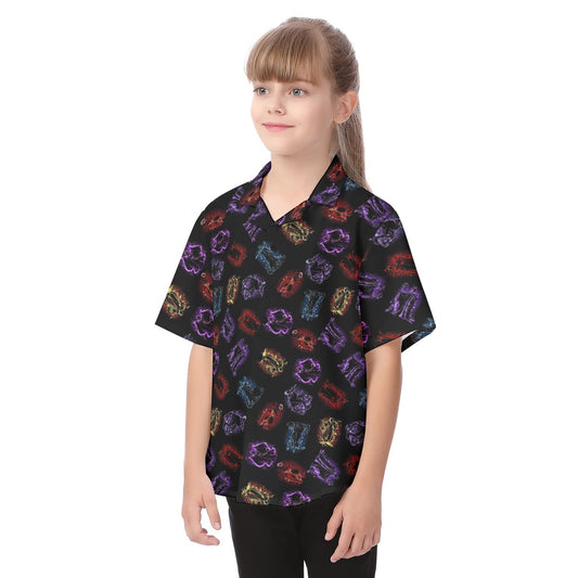 Villain Silhouettes Sparkle - Kid's Hawaiian Button Up Shirt