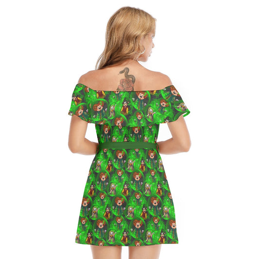Wicked Witches’ Coven - Women's Off-shoulder Ruffle Dress