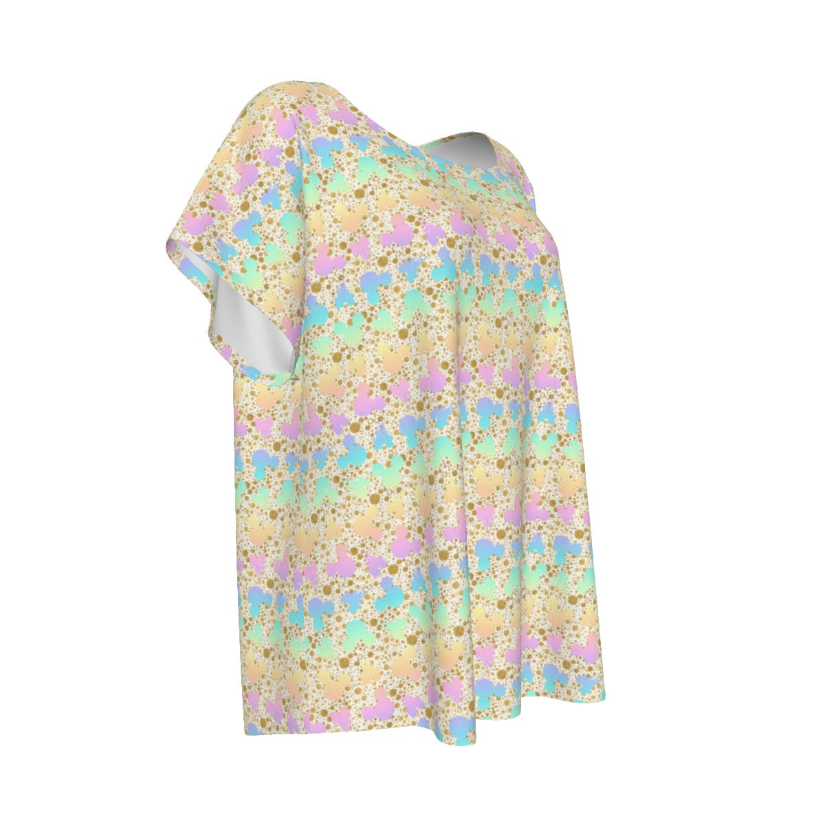 Gold Dot Rainbow Mouse Ears Castle - Women’s Relaxed Fit Scoop Tee