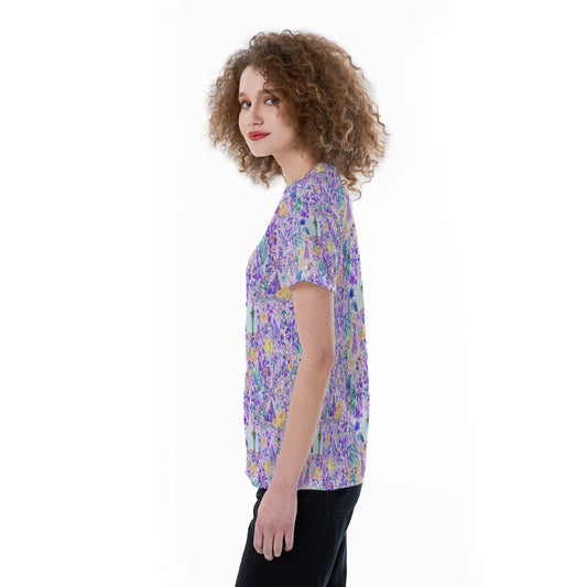 Bright Tropical Princess - Tower Light Festival - Women's Short Sleeve V-Neck T-Shirt
