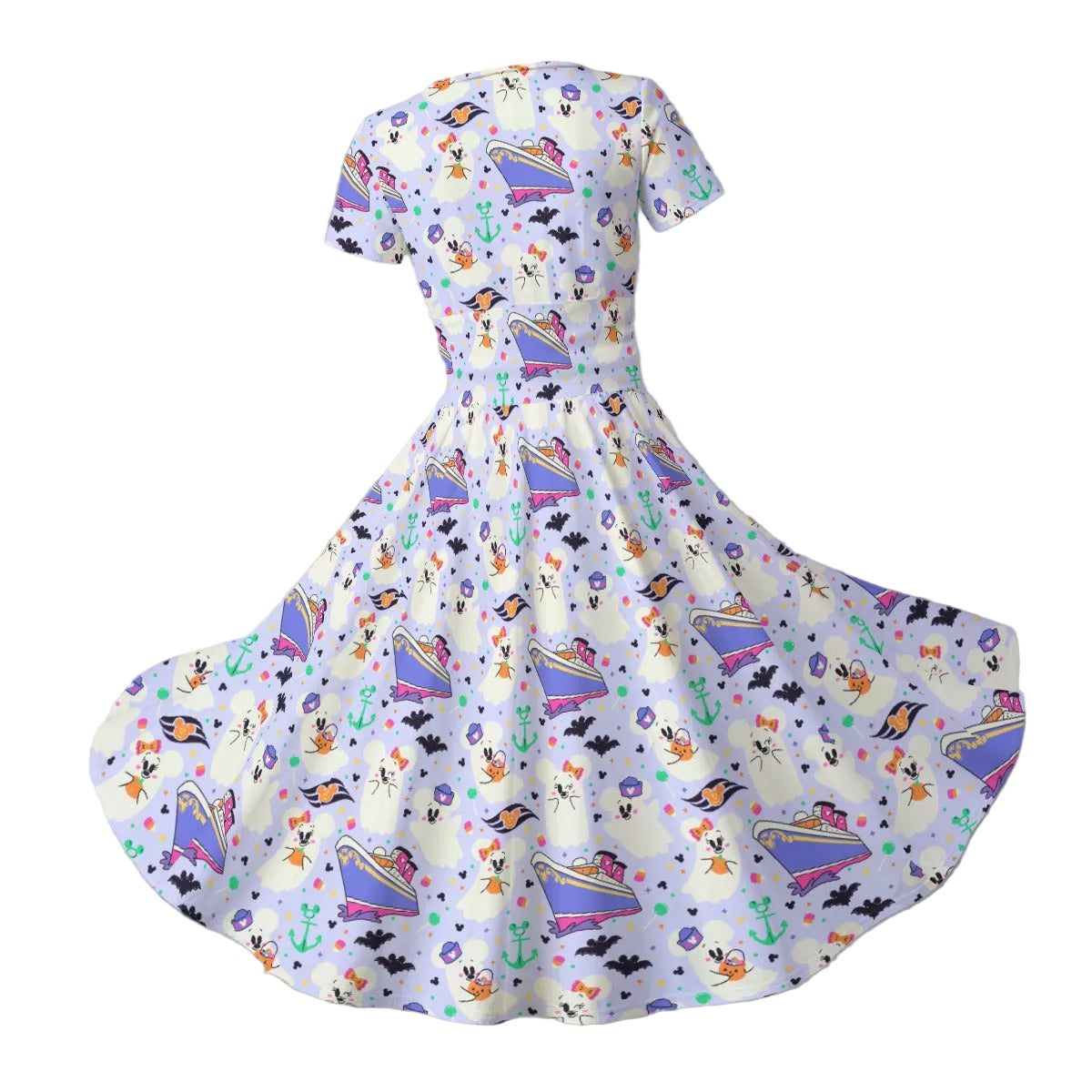 Spooky Sea Ghosts - Women's V-Neck Ruched Midi Dress