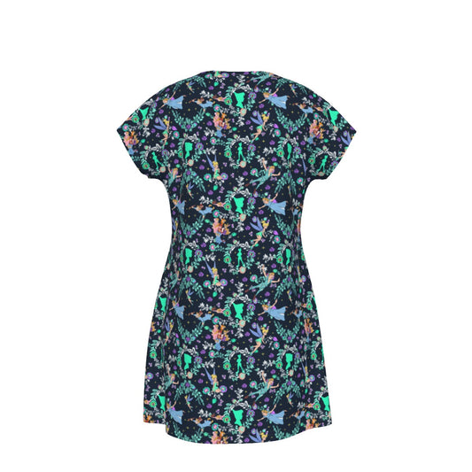 Garden Whimsy - Neverland Flight - Women's T-Shirt Dress