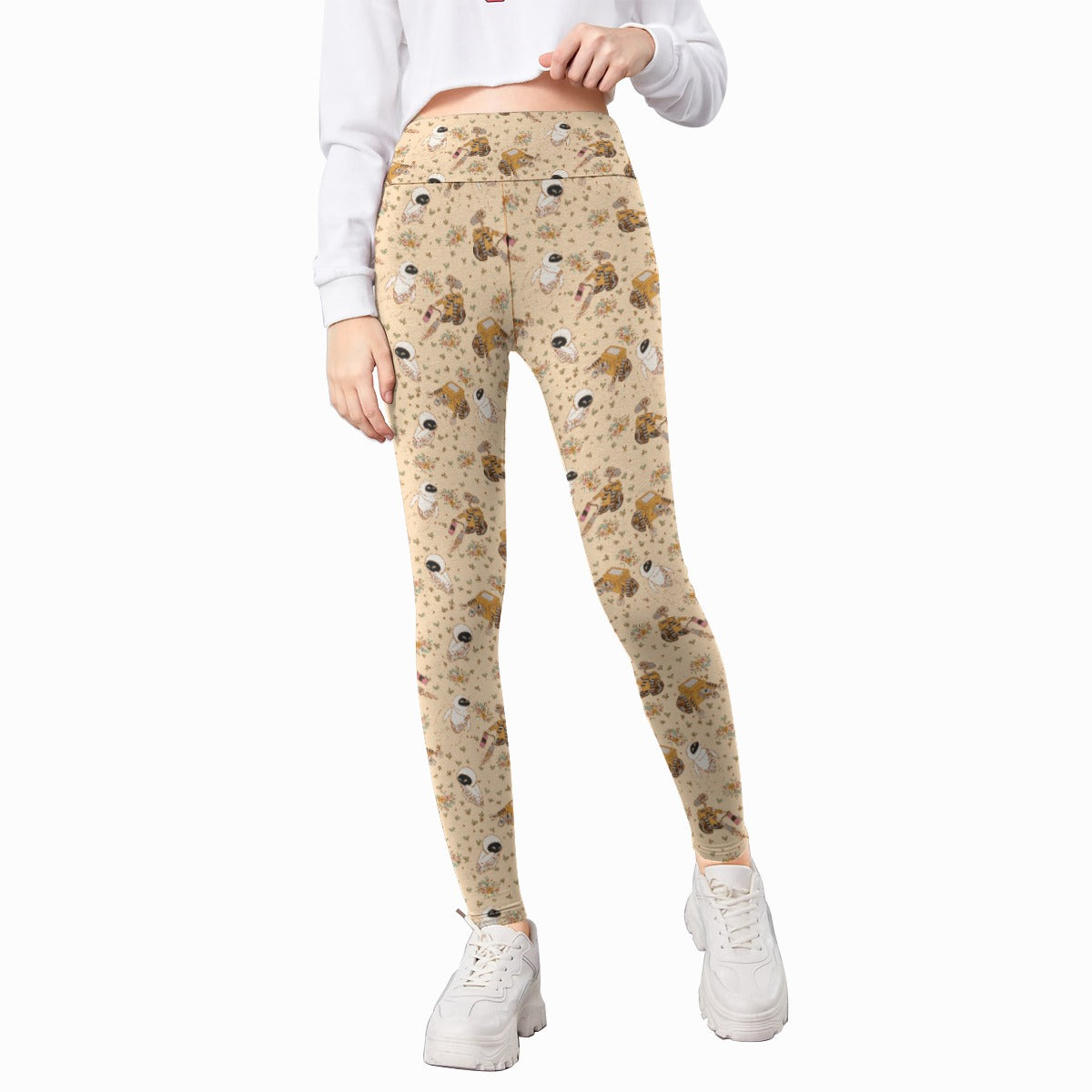 Botanical Robot Love Story - Kid's Leggings