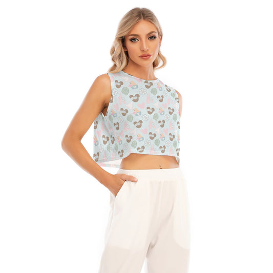 Pastel Island Treats - Women’s Sleeveless Cropped Tee
