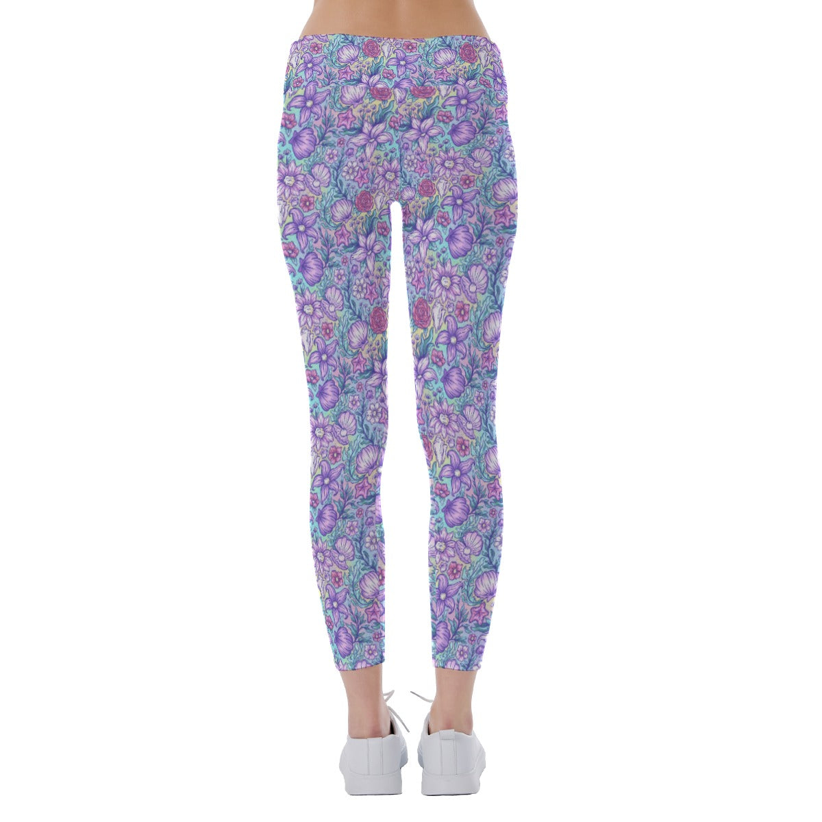 Fairytale Florals – Mermaid Princess - Women's Yoga Leggings