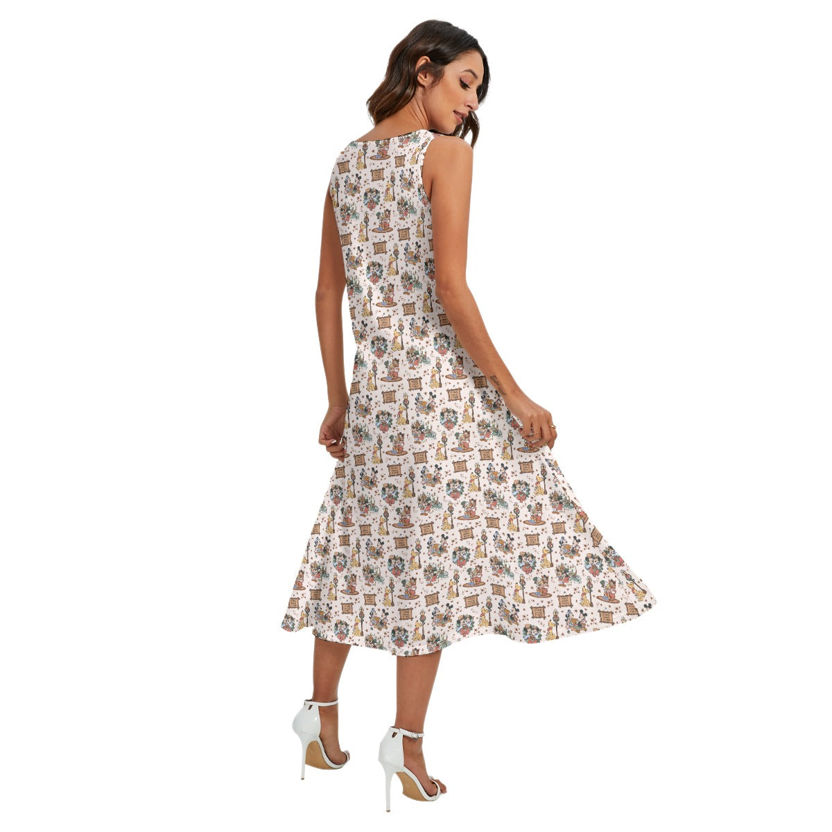 Victorian Holiday Celebration - Women’s Diagonal Pocket Midi Dress