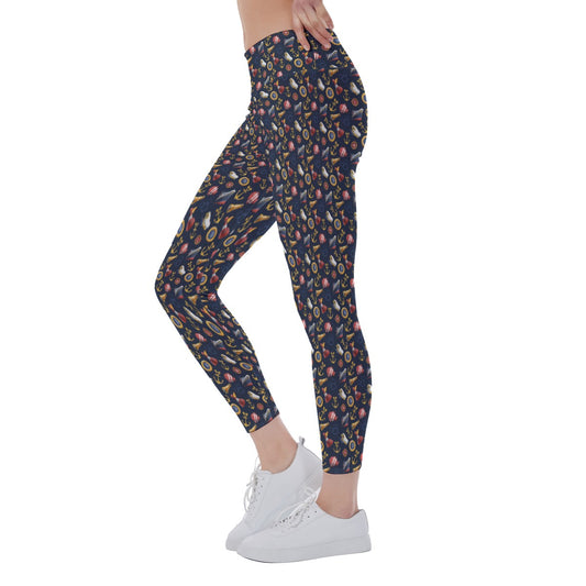 Mouse Ear Nautical Icons - Women's Yoga Leggings