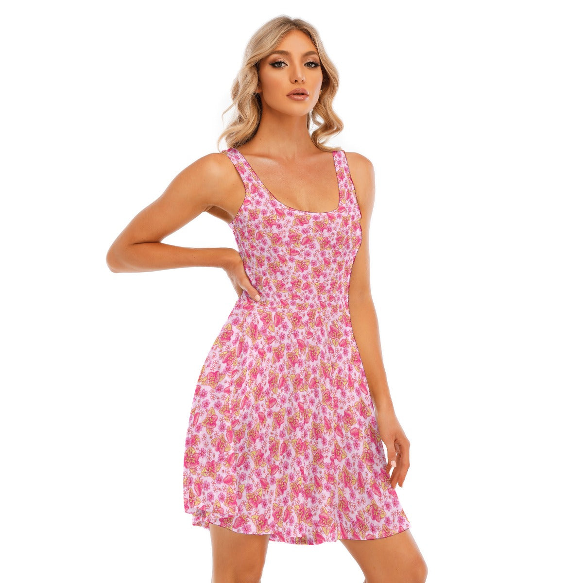 Summer Fruits - Strawberry - Women's Sleeveless Pocket Skater Dress