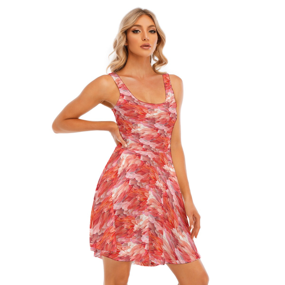 Animal Print - Flamingo - Women's Sleeveless Pocket Skater Dress