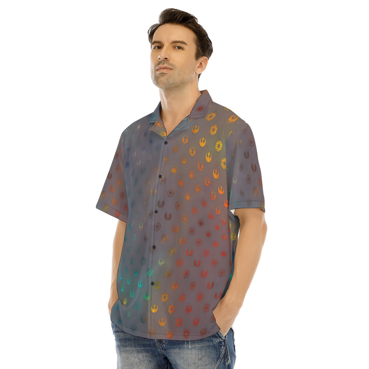 Galaxy Far Away - Men's Hawaiian Button Up Shirt