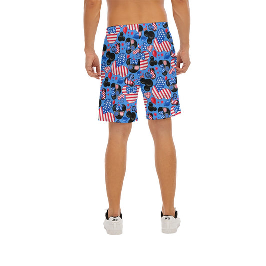 Mouse Fourth of July Celebration - Men’s Pocket Beach Shorts
