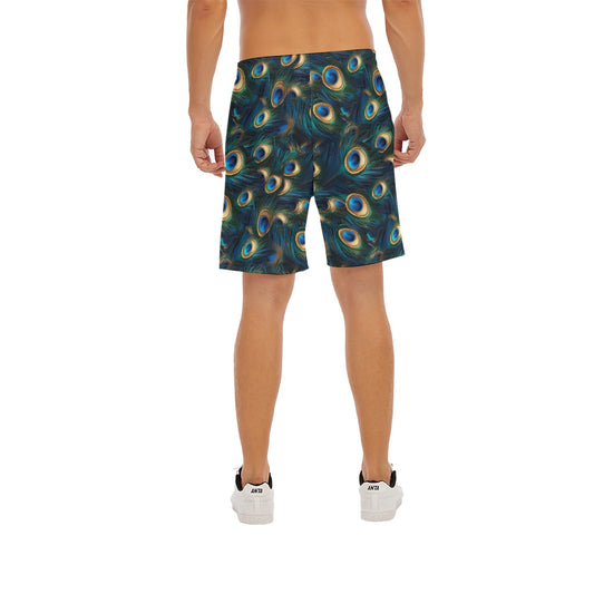 Animal Print - Peacock - Men’s Pocket Beach Shorts