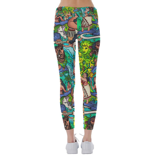 Ocean Voyager Storybook Scenes - Women's Yoga Leggings