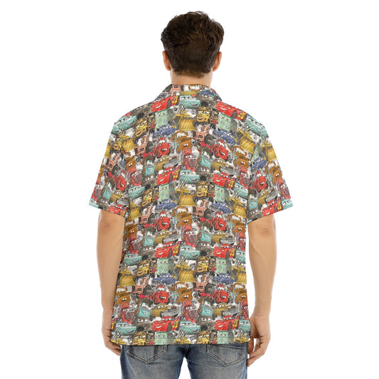 Racing Legends Sketch - Men's Hawaiian Button Up Shirt