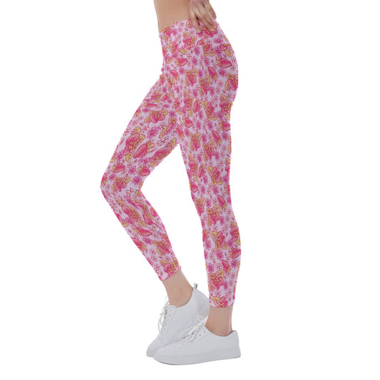 Summer Fruits - Strawberry - Women's Yoga Leggings