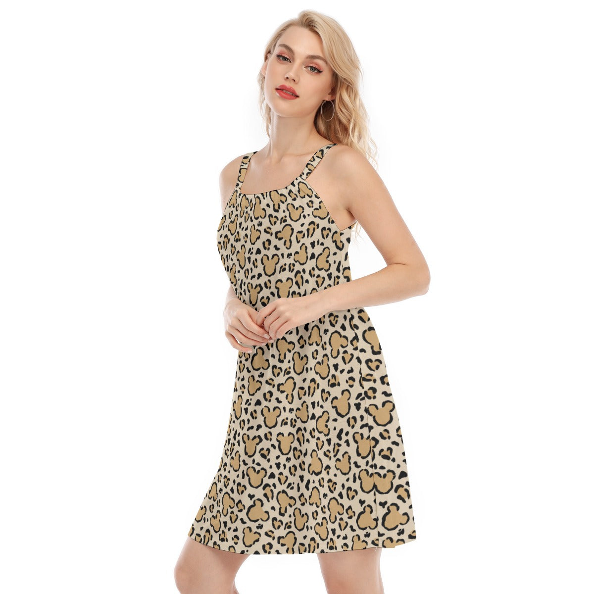 Mouse Ears Animal Print - Women’s Adjustable Sundress