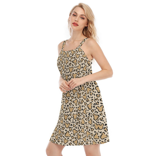 Mouse Ears Animal Print - Women’s Adjustable Sundress