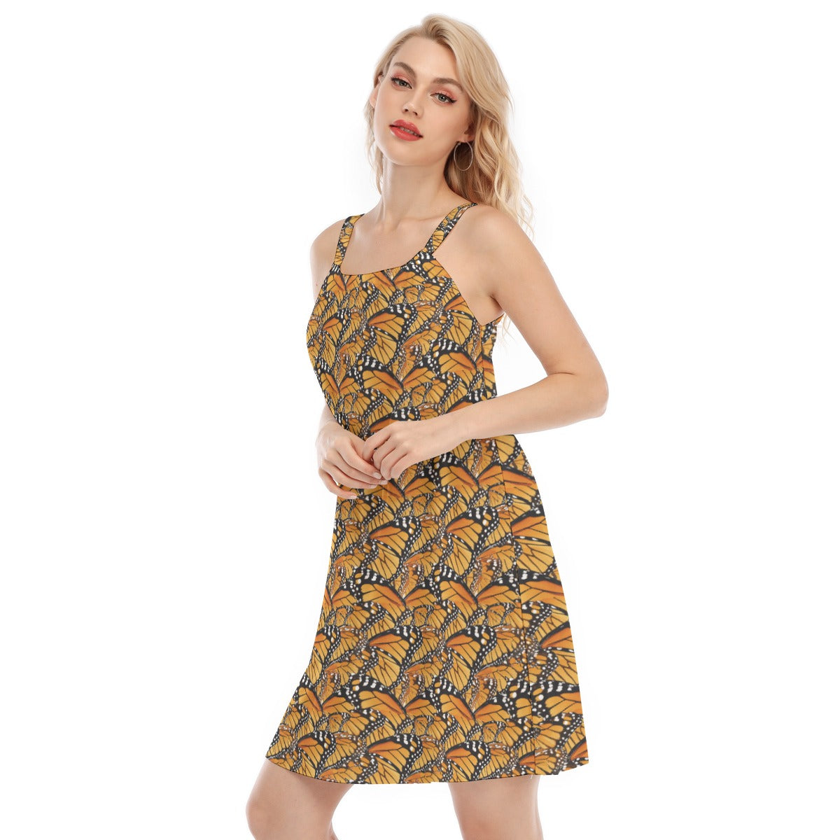 Animal Print - Monarch Butterfly - Women’s Adjustable Sundress