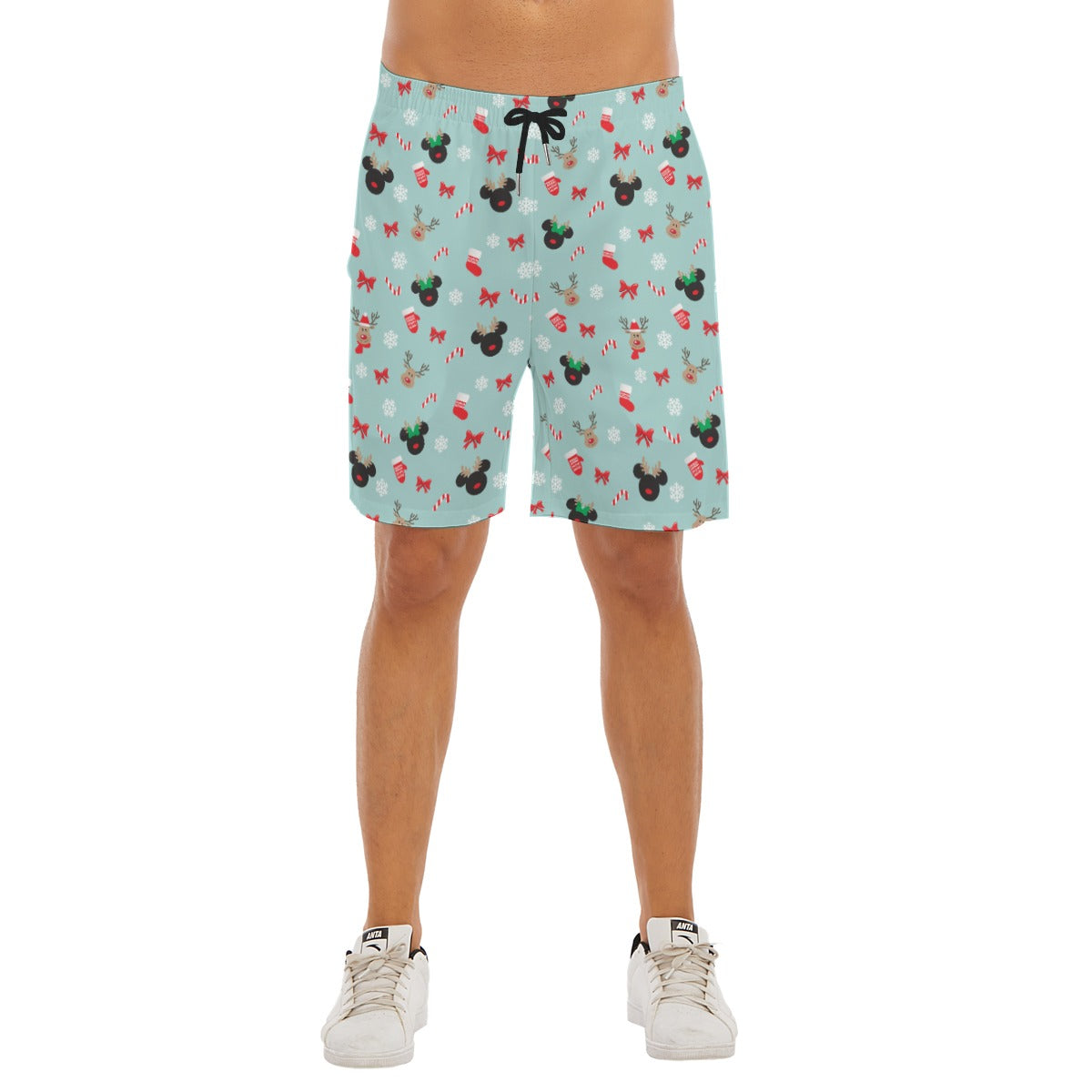 Festive Reindeer Mouse Holidayeers - Men’s Pocket Beach Shorts
