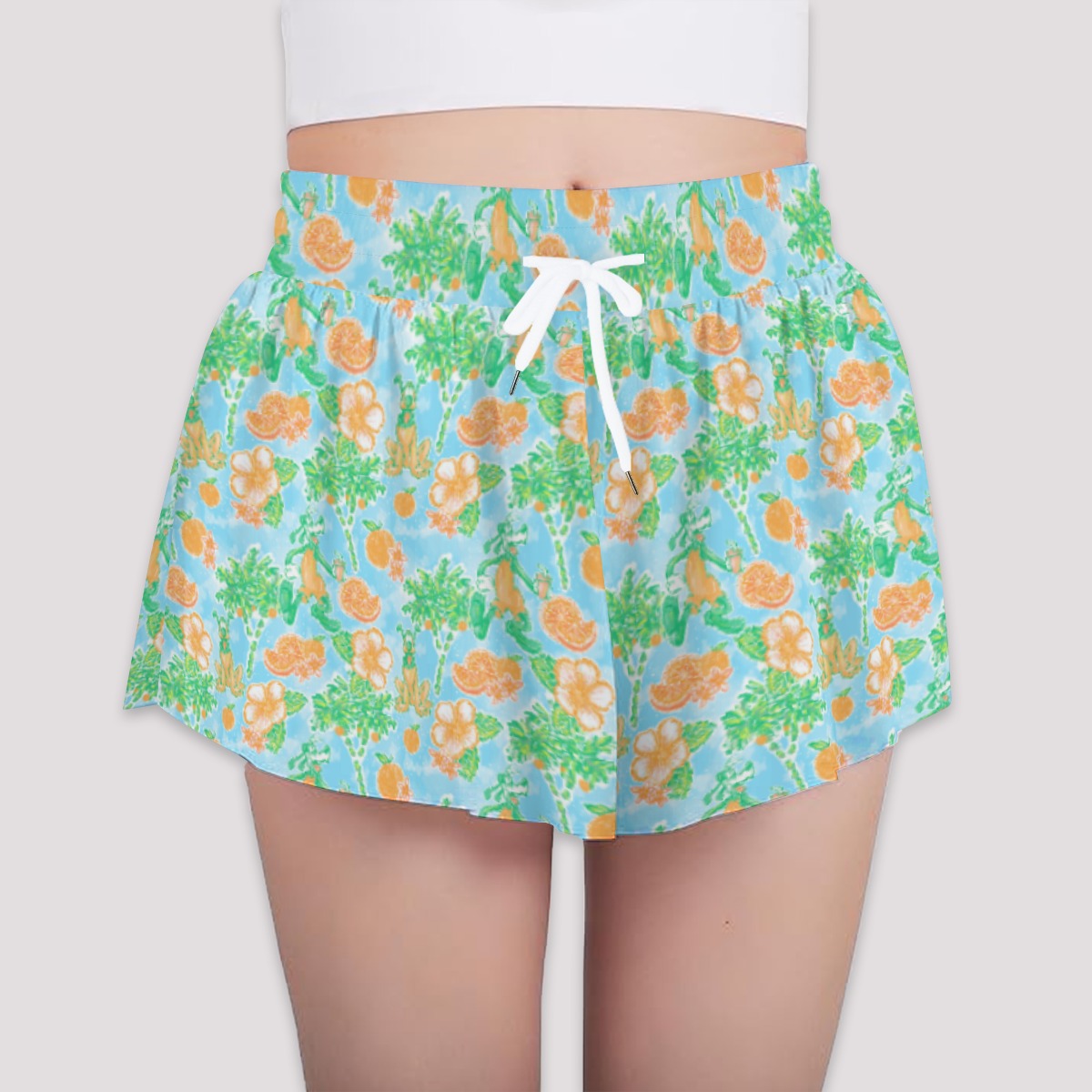 Neon Tangerine Island Palsluto - Girls’ Flowy Pocket Shorts