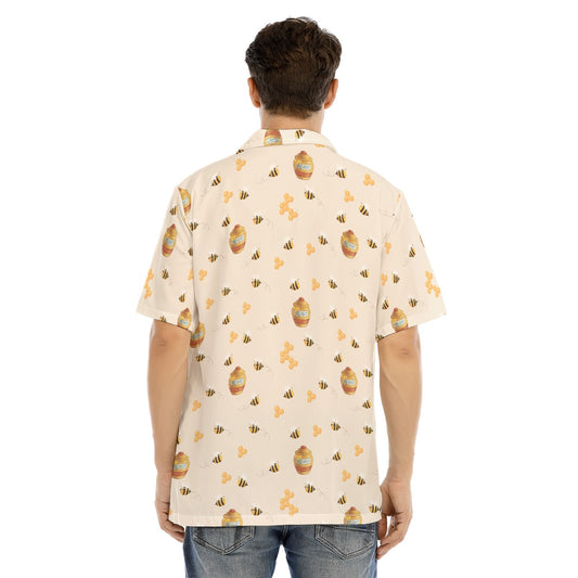 Sweet Hunny Pot & Bees - Men's Hawaiian Button Up Shirt