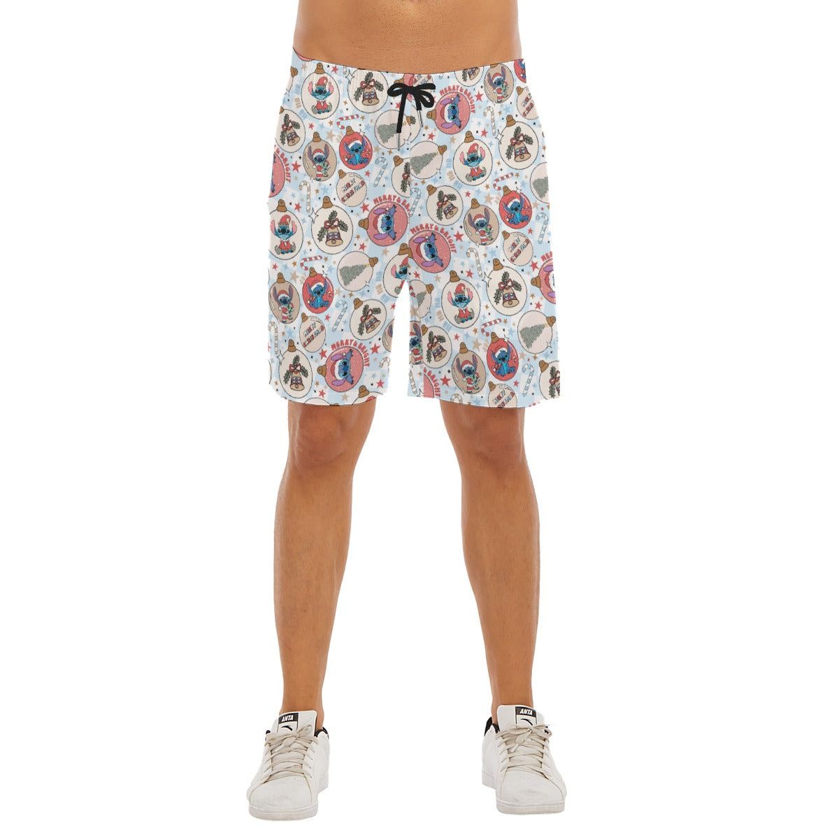 Festive Elf and Ornament Fun - Men’s Pocket Beach Shorts