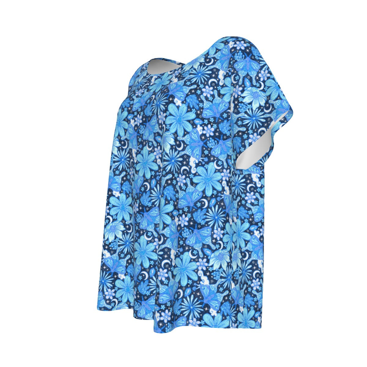 Blue Crystal Moths - Women’s Relaxed Fit Scoop Tee